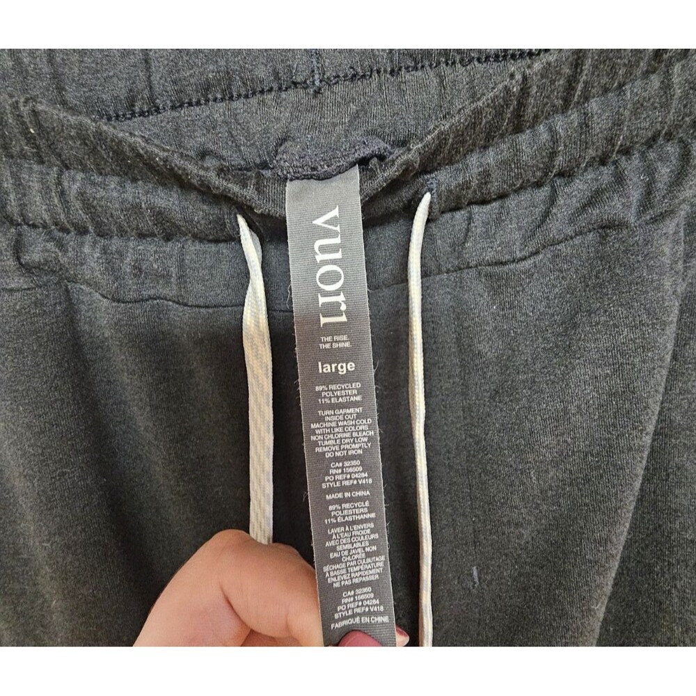 Vuori Mens LARGE Ponto Performance Joggers Charcoal Gray Drawstring Stretch V418 - Picture 3 of 5
